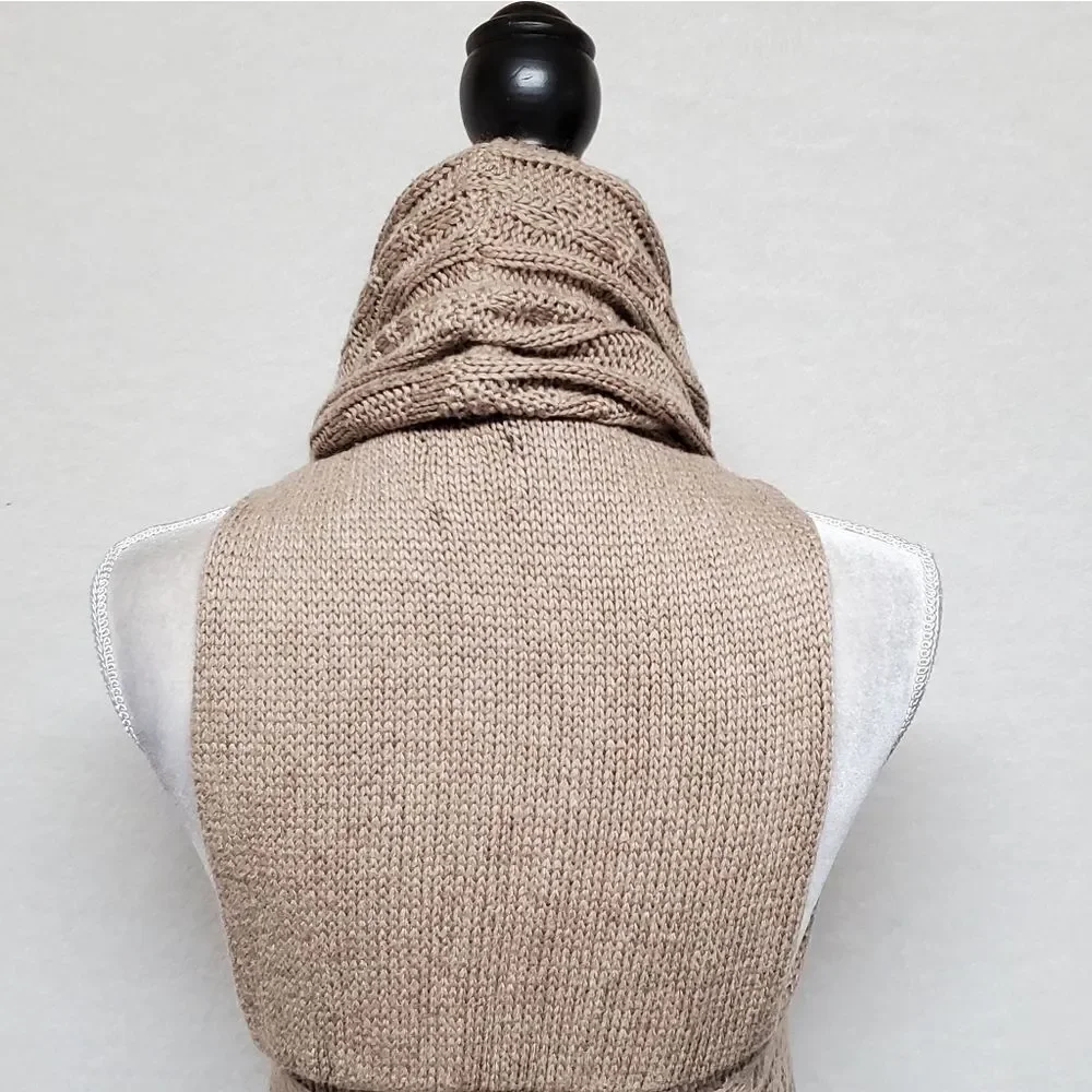 STITCH Fix Market & Spruce Boho Multi-Knit Sleeveless Round Open Front Cardigan